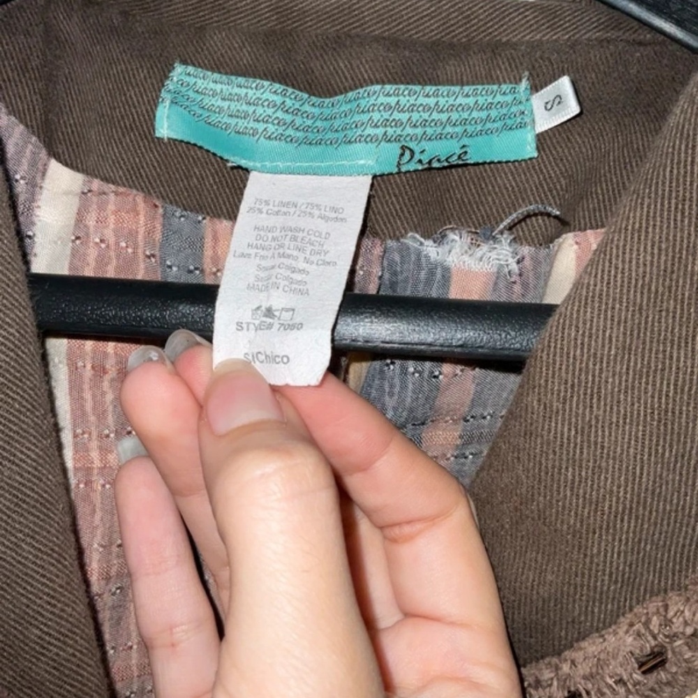 Pixie Mood Brown Blazer With Cream Embroidery - image 3